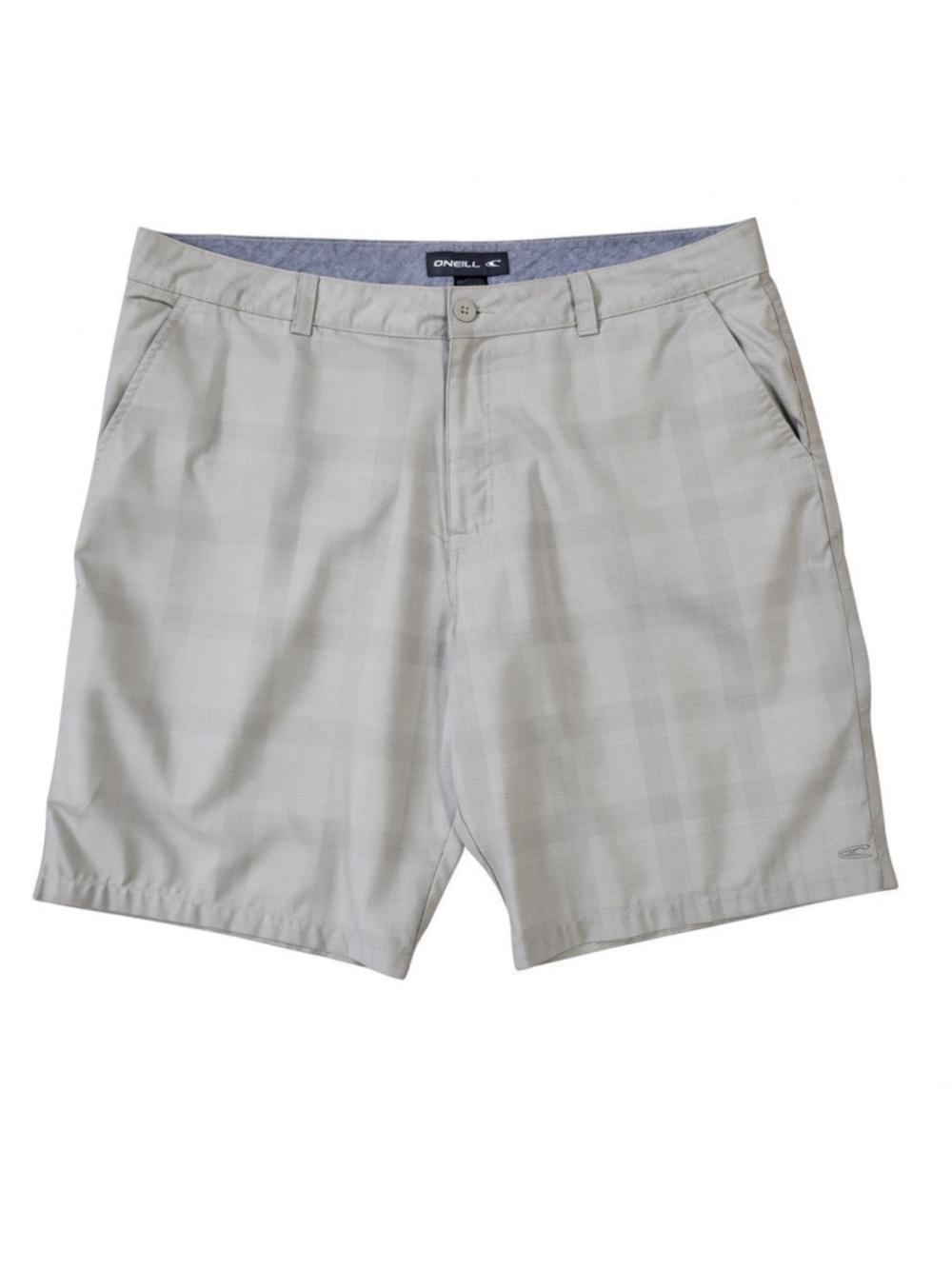 O'NEILL Men's Flat Front Slash Pockets Zip-Fly Plaid Shorts Size 40 Inseam 10